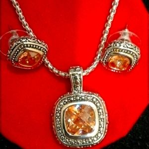 Necklace with matching earrings 8" chain